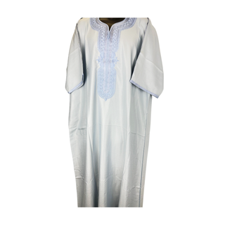 Moroccan Thoube With short Hand Light Grey Wide Design