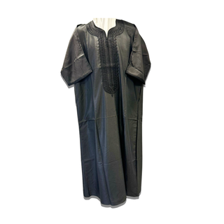 Moroccan Thoube With Short Hand Black Wide Design