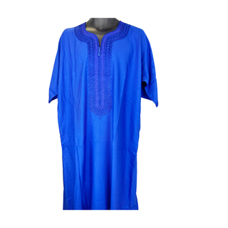 Moroccan Thoube With Short Hand Royal Blue