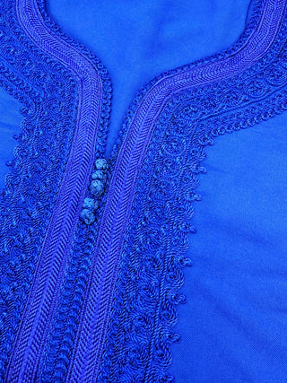 Moroccan Thoube With Short Hand Royal Blue